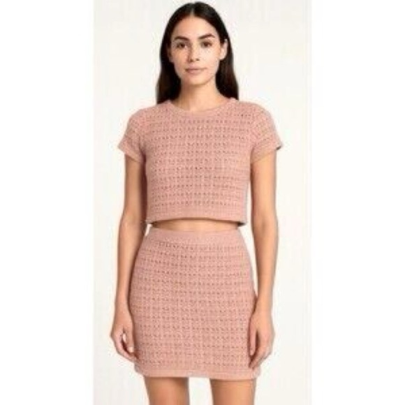 House of Harlow Elegant Lace Two-Piece Skirt Set Small Crochet - Picture 1 of 4